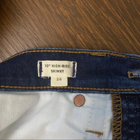 Madewell 10" High-Rise Skinny Jeans in Danny Wash: TENCEL™ Denim Edition Size 26 - Picture 10 of 11